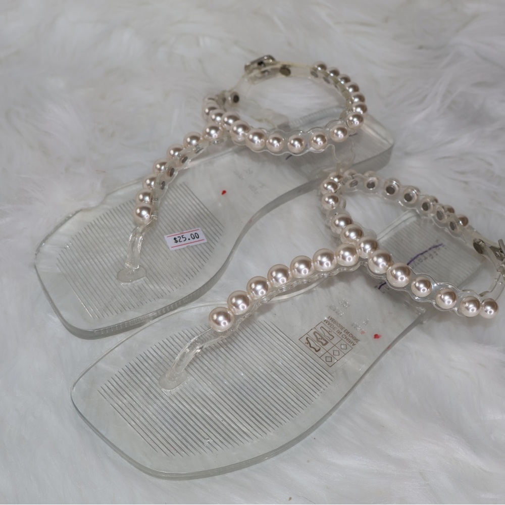 Elegant Pearl-Embellished Sandals